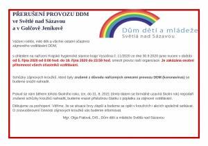 Přerušení provozu DDM